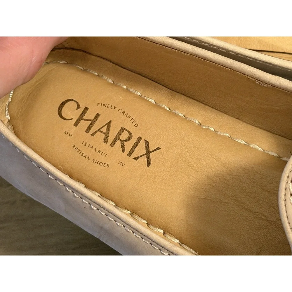 Charix Womens 40 Beige Suede Slip On Loafers Casual Comfort Everyday Style